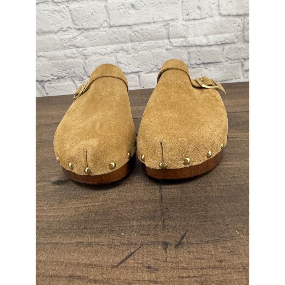 Anellini Suede Clogs Studded Wood Heel Mule Boho Retro Cottagecore EU 38/ US 7.5 - Picture 4 of 12